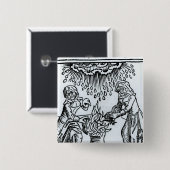 Witches Making a Spell, 1489 Vierkante Button 5,1 Cm (Voorkant /achterkant)