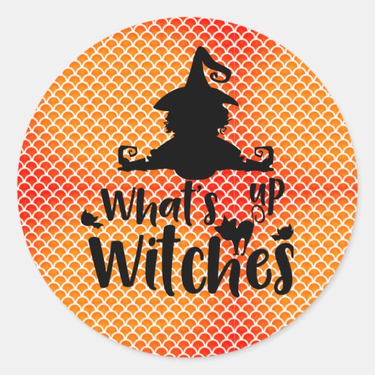 Witches opwarmen ronde sticker (Voorkant)
