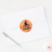 Witches opwarmen ronde sticker (Envelop)