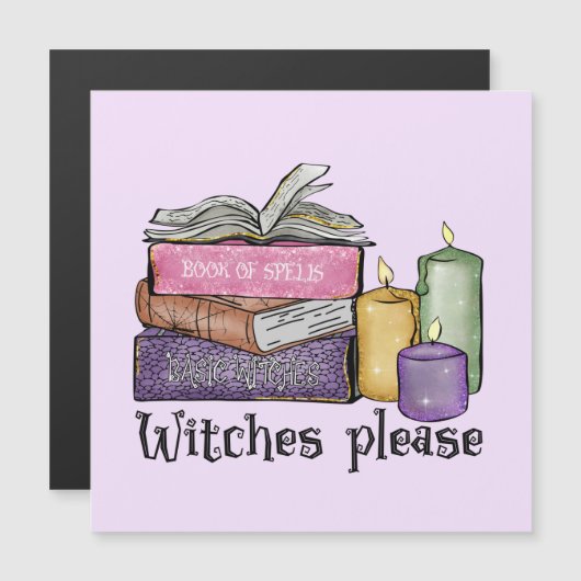 Witches Please – Stapel van Hekserige Boeken (Voorkant / Achterkant)