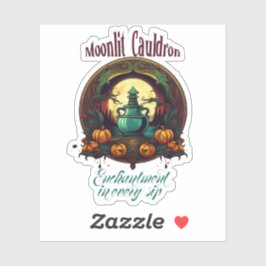 Witches Potion Moonlit Cauldron Label