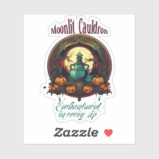 Witches Potion Moonlit Cauldron Label (Vel)