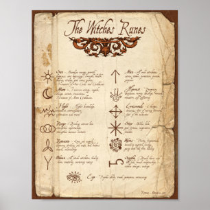 WITCHES RUNES POSTER