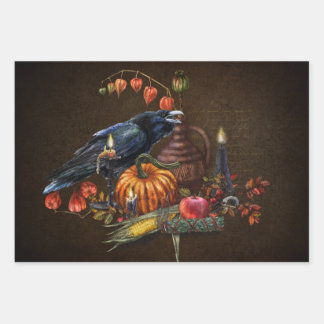 Witches Samhain And Thanksgiving Rituals Inpakpapier Vel