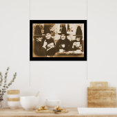 Witches Tea Party - sepia Poster (Keuken)