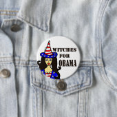 Witches voor Obama Fun Halloween Button (In situ)