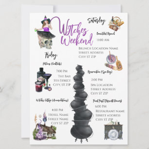 Witches Weekend Bachelorette Party Itinerary Kaart