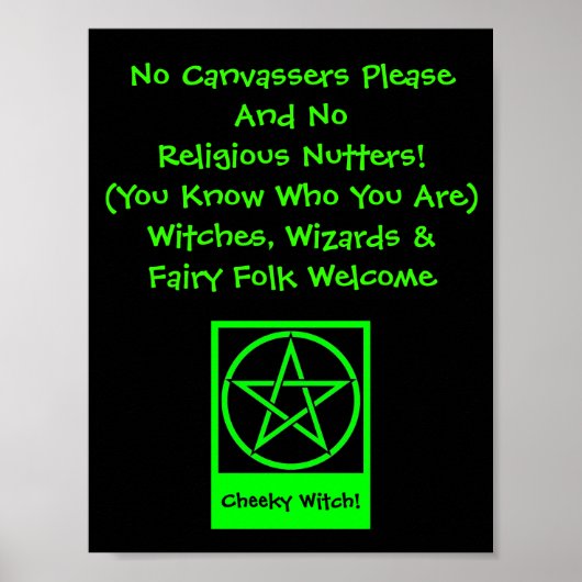 Witches Wizards en Fairy Folk Welcome Poster (Voorkant)