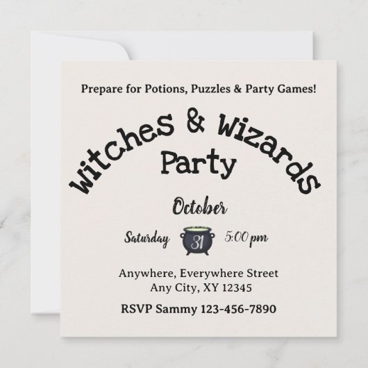 Witches & Wizards Themed Invitation (Dos)
