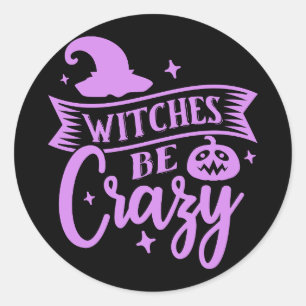 Witches zijn gekkenzwart en Paars Ronde Sticker