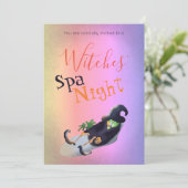 Witches'Spa Night Funny Halloween Party Kaart (Staand voorkant)