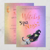 Witches'Spa Night Funny Halloween Party Kaart (Voorkant / Achterkant)