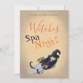 Witches'Spa Night Funny Halloween Party Tan Kaart (Voorkant)