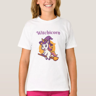 Witchicorn - Grappige schattige enge Halloween T-shirt
