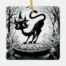 Witching Cat Keramisch Ornament