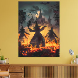 Witching Hour Ritual – Fire Dance of the Three Sis Canvas Afdruk