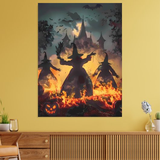 Witching Hour Ritual – Fire Dance of the Three Sis Canvas Afdruk (Insitu (Woonkamer))
