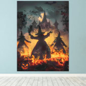 Witching Hour Ritual – Fire Dance of the Three Sis Canvas Afdruk (Insitu (Houten vloer))