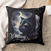 Witchling Dreams Zwarte kat en sterren Kussen (Deken)