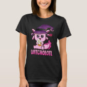 Witcholotl Cute Axolotl Witch Halloween Spooky Se T-shirt (Voorkant)