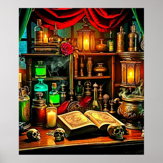 Witch's Altar Mystical Night Brew Design Poster (Voorkant)