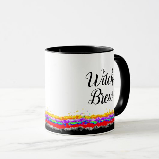 Witch's Brew Black Cat, Heks en bezem Mok (Voorkant rechts)