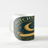 Witch's Brew - Crescent Moon & Stars  Badge Koffiemok (Voorkant links)