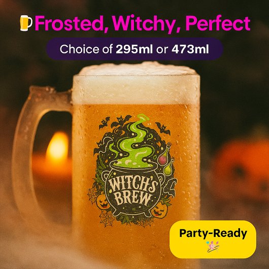 Witch's Brew Frosted Glass Mok - Halloween Pint