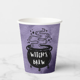 Witch's Brew Halloween Party Paars Papieren Bekers