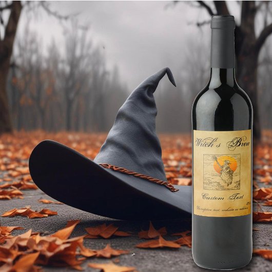 Witch's Brew Label Set Wijn Etiket