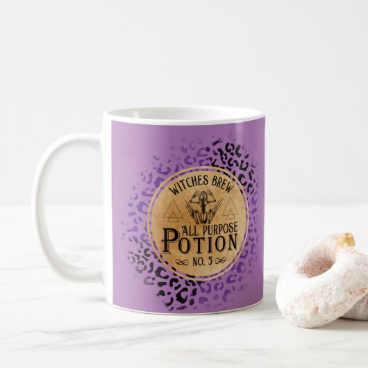 Witch's Brew Potion Design Coffee Mok Cup (Met donut)