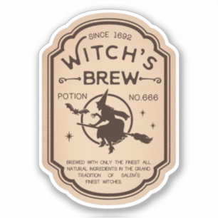 Witchs Brew Potion  Label Sticker