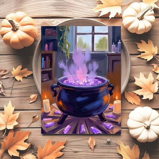 Witch's Cauldron Halloween Spooky Feestdagenkaart