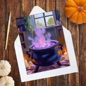 Witch's Cauldron Halloween Spooky Feestdagenkaart