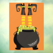Witch's Feet Stikken uit een bellende cauldron Raamsticker (Vel 3)