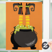Witch's Feet Stikken uit een bellende cauldron Raamsticker (Huis)