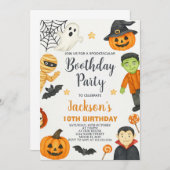 Witchs Fun Kids Halloween Anniversaire Invitation (Devant / Derrière)
