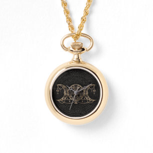 Witch's Gold Triple Moon/Godin/Hekate Horloge