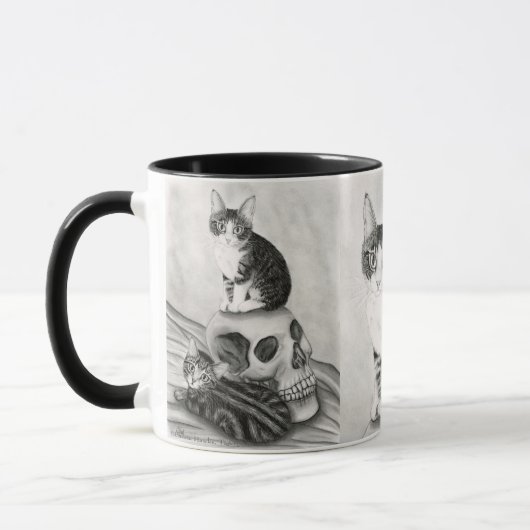 Witch's Kittens Cat Skull Gothic Fantasy Art Mok (Links)