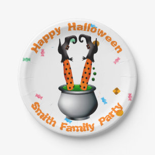 Witch's Legs & Brew in Oranje en zwart Papieren Bordje