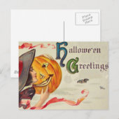 Witch's & Pumpkin ( Halloween Kaart) Briefkaart (Voorkant / Achterkant)