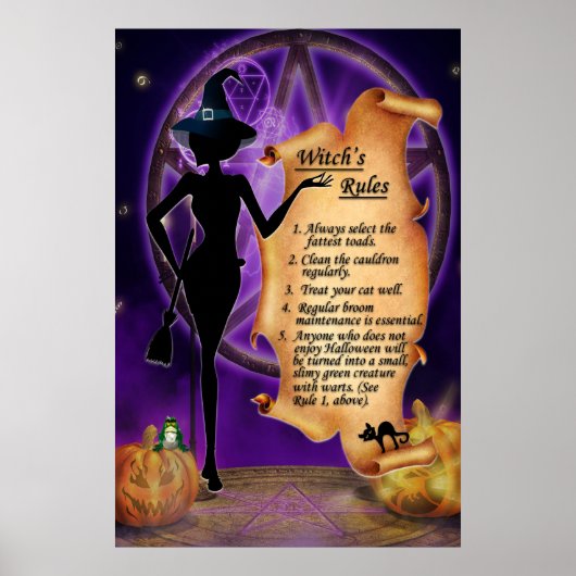 Witch's Rules Halloween Poster (Voorkant)