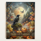 Witchy Autumn – Raven & Pumpkin Forest Volle Maan Planner (Voorkant)