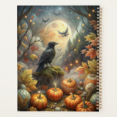 Witchy Autumn – Raven & Pumpkin Forest Volle Maan Planner (Achterkant)