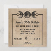 Witchy Birthday Invitations Rozen & Skulls Gothic Kaart (Voorkant)