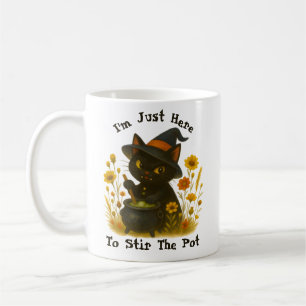 Witchy Black Cat: "Ik ben hier om de pot te roeren Koffiemok