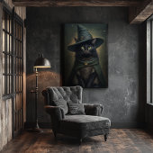 Witchy Black Cat -  stijlvol halloween Poster