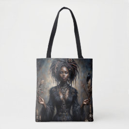 Witchy Black Woman Gothic Art Draagtas