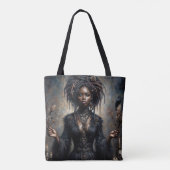 Witchy Black Woman Gothic Art Draagtas (Achterkant)