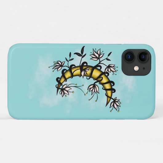 Witchy Boho Floral Moon Case-Mate iPhone Case (Achterkant (horizontaal))